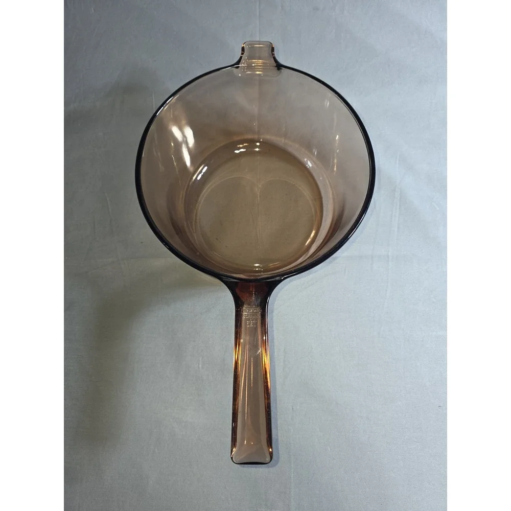 Vision Corning Ware FRANCE 2.5 L Amber Glass Pot Saucepan Vtg Z